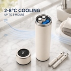 DoseDock ChillCup cooling core and stainless steel inner chamber